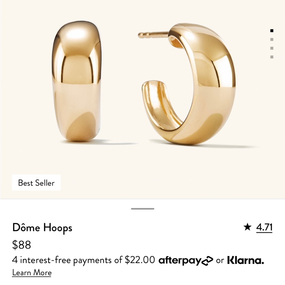 Gold Dome Hoop Earrings